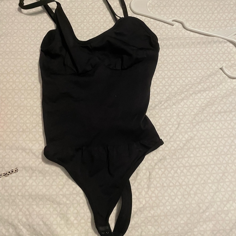 Black One-Piece waist snatch body suit